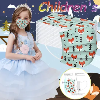 

50PC Halloween Kids Maske For Face Children's Disposable Facemasks 3Ply Ear Loop Dust Pollution Proof Party supplies mascarilla