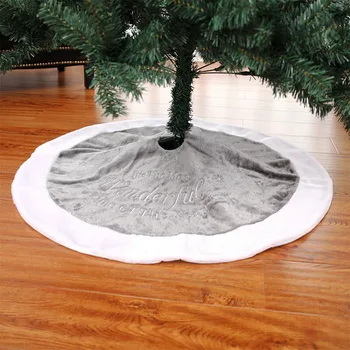 

90cm Christmas Tree Skirt Short Plush Christmas Tree Decoration Cushion Scene Decoration for New Year