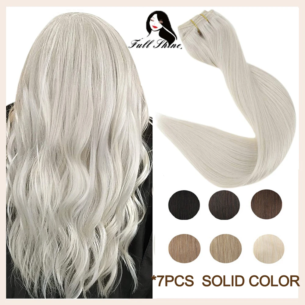 Clip In Human Hair Extensions 7 Pcs 100g Double Weft Machine Remy Human Hair Woman hair extensions
