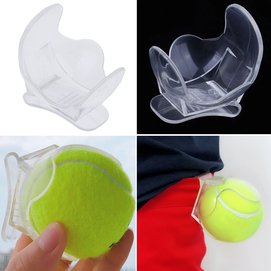 Professional Tennis Ball Holder Waist Clip - Holds One Tennis Ball - Clear