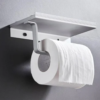 

Bathroom Toilet Free Punching Tissue Holder Space Aluminum Tissue Box Hotel Mobile Tissue Holder Roll Paper Holder