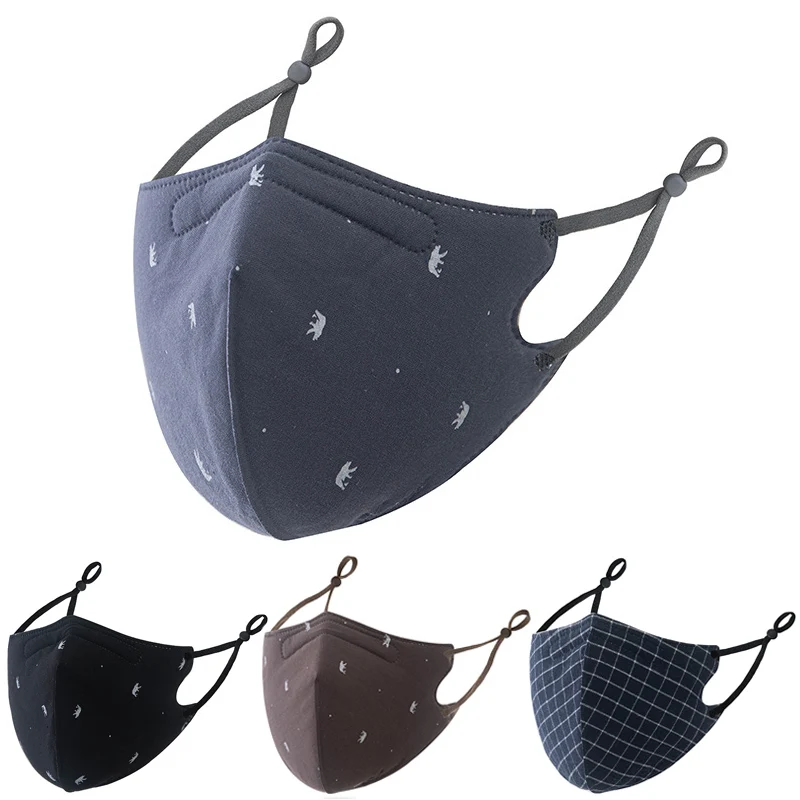 Máscara de algodón con estampado de corona a cuadros para adultos, mascarilla facial transpirable y ajustable, reutilizable, para exteriores, para correr, antiniebla