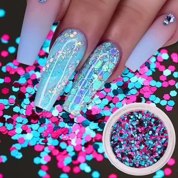 

12 Grids/Set Holographics Nail Glitter Sequins Silver Pink Sparkly 3D Thin Butterfly Flakes Decorations Nail Art DIY Accessories
