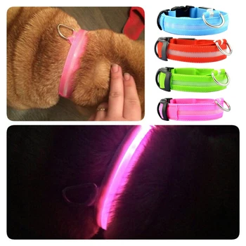 

Pet Dog Collar USB Rechargeable Led Luminous Necklace Night Safety Dog Collar Flashing Glow LED Light Pet Collar For Pet Dog