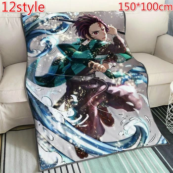 

Demon Slayer Kimetsu No Yaiba Flannel Blanket Kamado Tanjirou Nezuko Cosplay Blanket Winter Woolen Blanket Prop
