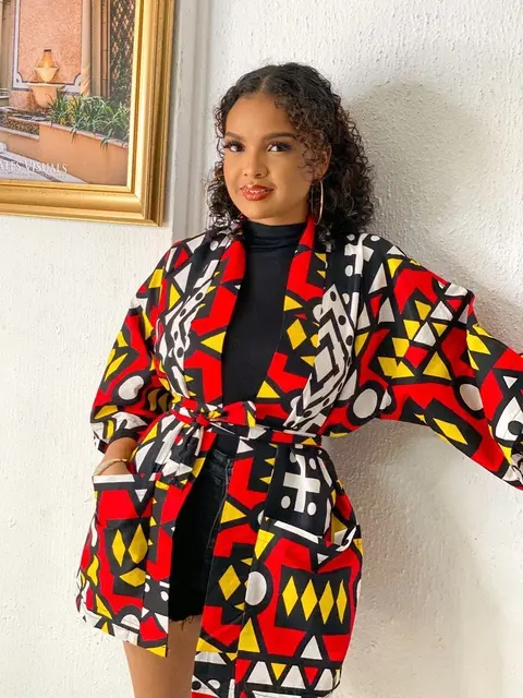 Simbi African Floral Print Coat