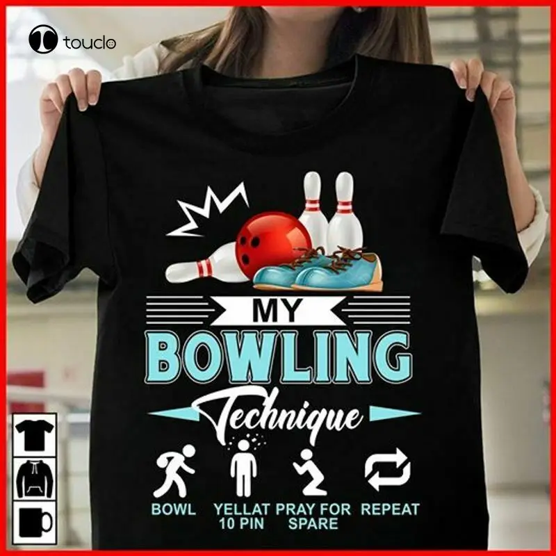 

My Bowling Technique T-Shirt Cotton Tee Vintage Gift For Men Women, Size S-3Xl