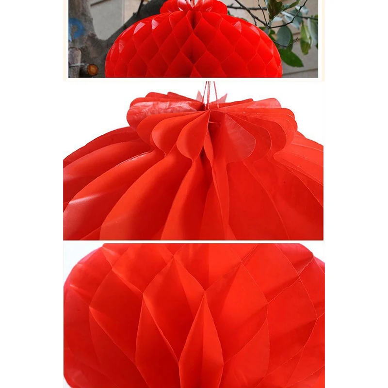 10 шт фонарики складные красные бумажные фонарики китайский год, праздник весны украшение дома горячая распродажа