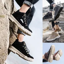 Уличные мужские Ботильоны; Ботинки Martin в стиле ретро; на шнуровке; на низком каблуке; Уличная Повседневная обувь; Сникеры