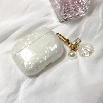 

3D cute Pear bracelet Shell Keychain Rainbow Hard Headphone Earphone case for apple airpods 1 2 3 pro Wireless Headset cover