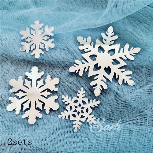 2 set silver B Романтические белые Серебряные Снежинки коллекция Топпер для торта десерт украшения на день рождения прекрасные подарки Рождественские принадлежности - Цвет: 2 set silver B
