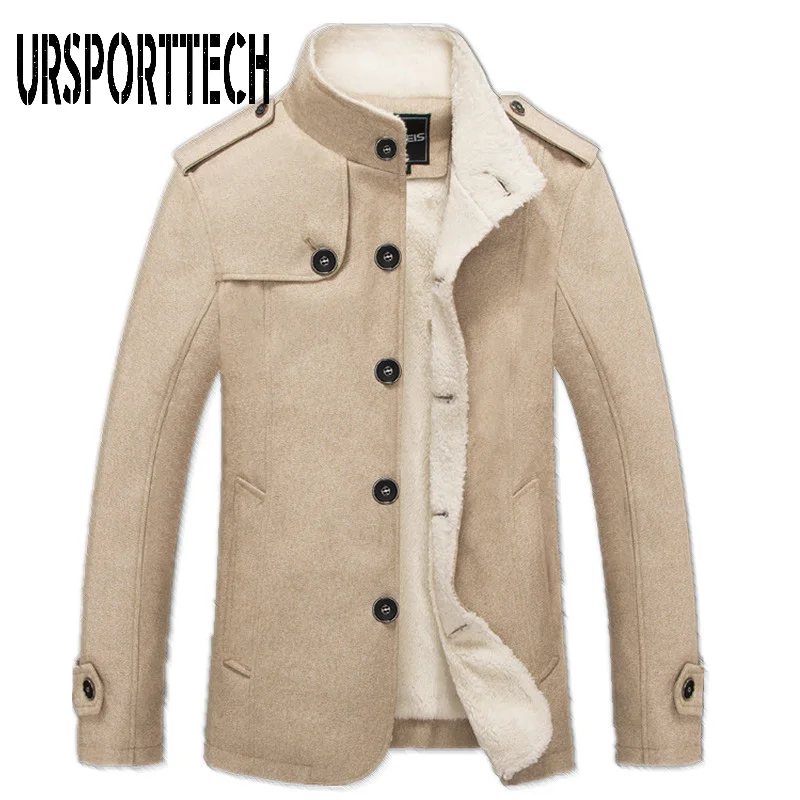 URSPORTTECH Brand Men Wool Blend Coats 2019 Winter Fashion Men's Solid Color High Quality Coat Clothing Male Thick Warm Overcoat URSPORTTECH Brand Men Wool Blend Coats 2019 Winter Fashion Men's Solid Color High Quality Coat Clothing Male Thick Warm Overcoat