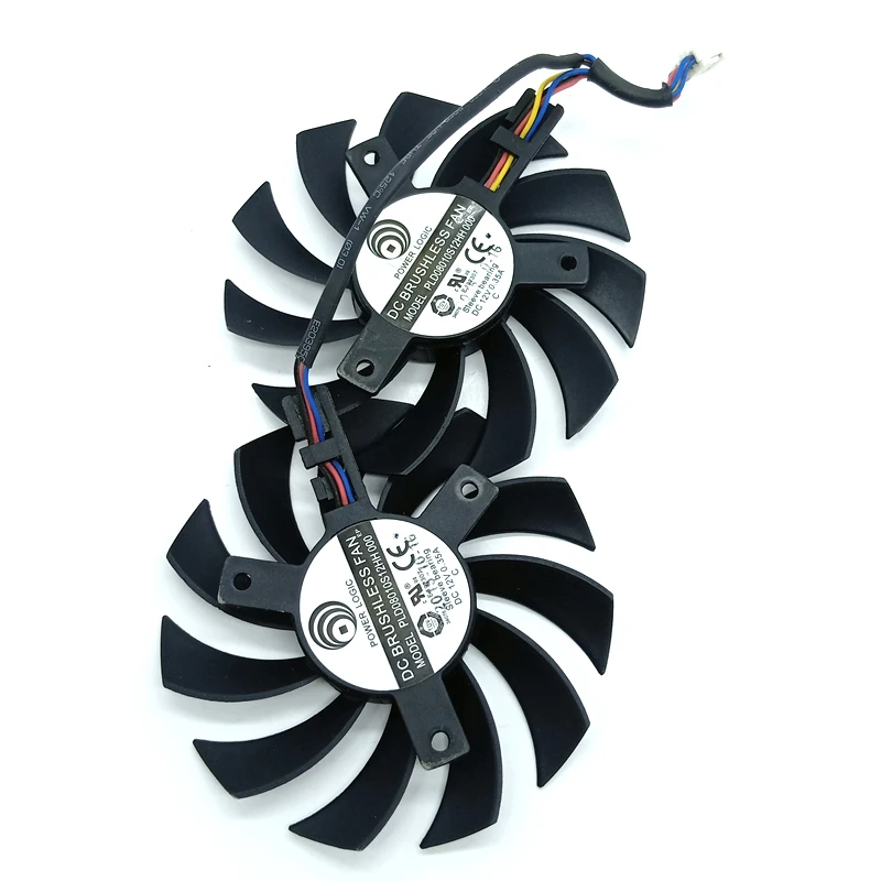 2pcs/pair Pld08010s12hh 000 4-Wire Smart Graphics Temperature Control Fan Pitch-Row 39mm Straight Diameter 75mm | Компьютеры и офис