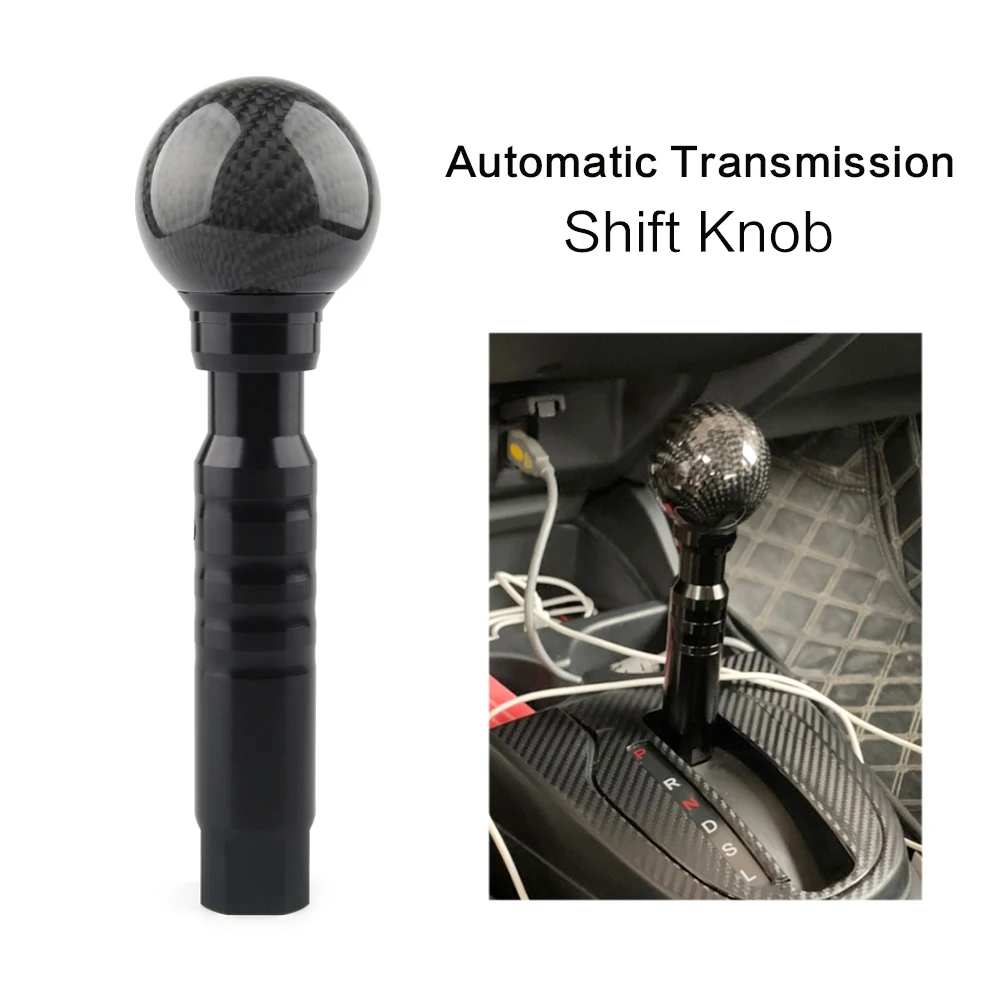 Carbon Grain Automatic Transmission Shift Knob Gear Selector Round Ball