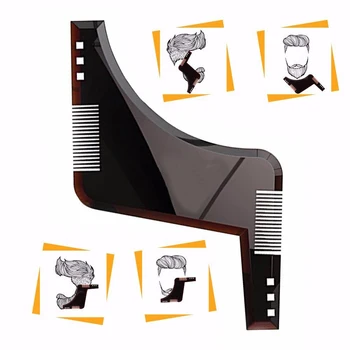 

2019 Double-side Beard Shaping Styling Template ABS Beard Comb Men Shaving Tools for Hair Beard Trim Template Face Beauty Tool