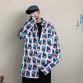 

2020 Men's Tide Long Sleeve Coats Hawaiian Shirt Leisure Shirt French Cuff Mens Clothes Fashion Shirts Camisa Masculina M-5XL