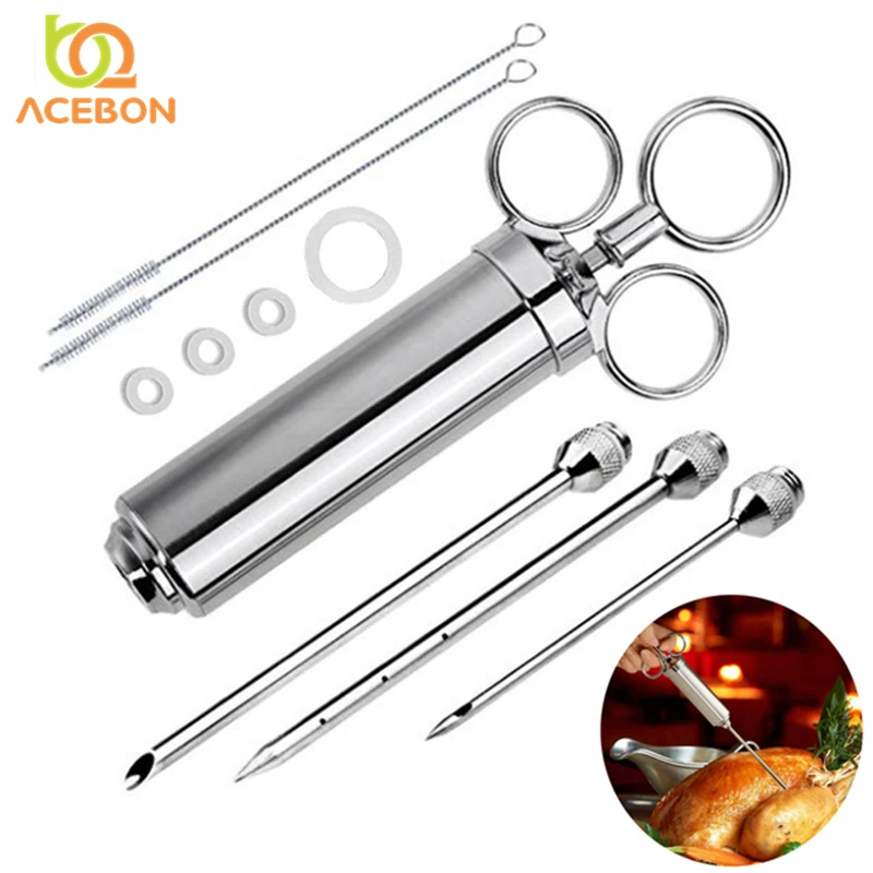 Stainless Steel Syringe,Marinade Flavour Injector Meat Seasoning
