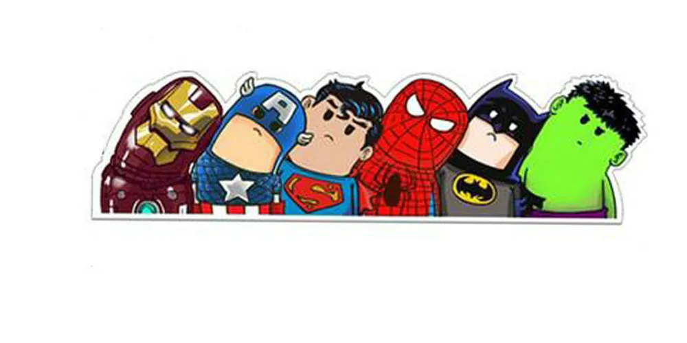 

Funny Car Stickers Superheroes Lovely Reflective Waterproof Sunscreen Bumper Windshield Boot Decals PVC 25cm X 6cm