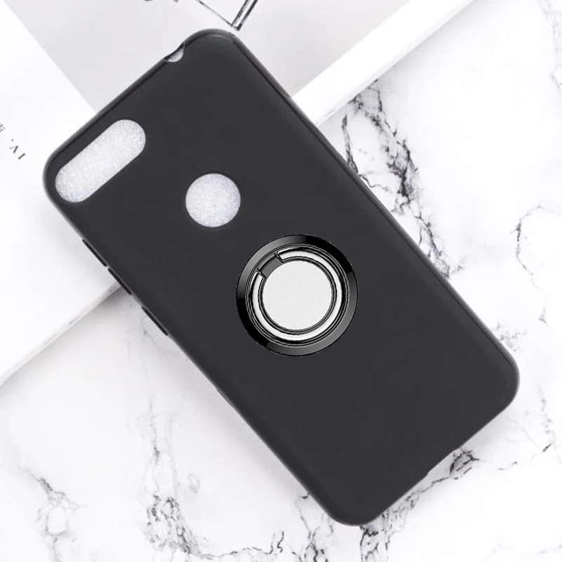 Чехол с кольцом-держателем для alcatel 1s 2019 мягкий силиконовый чехол из ТПУ телефона