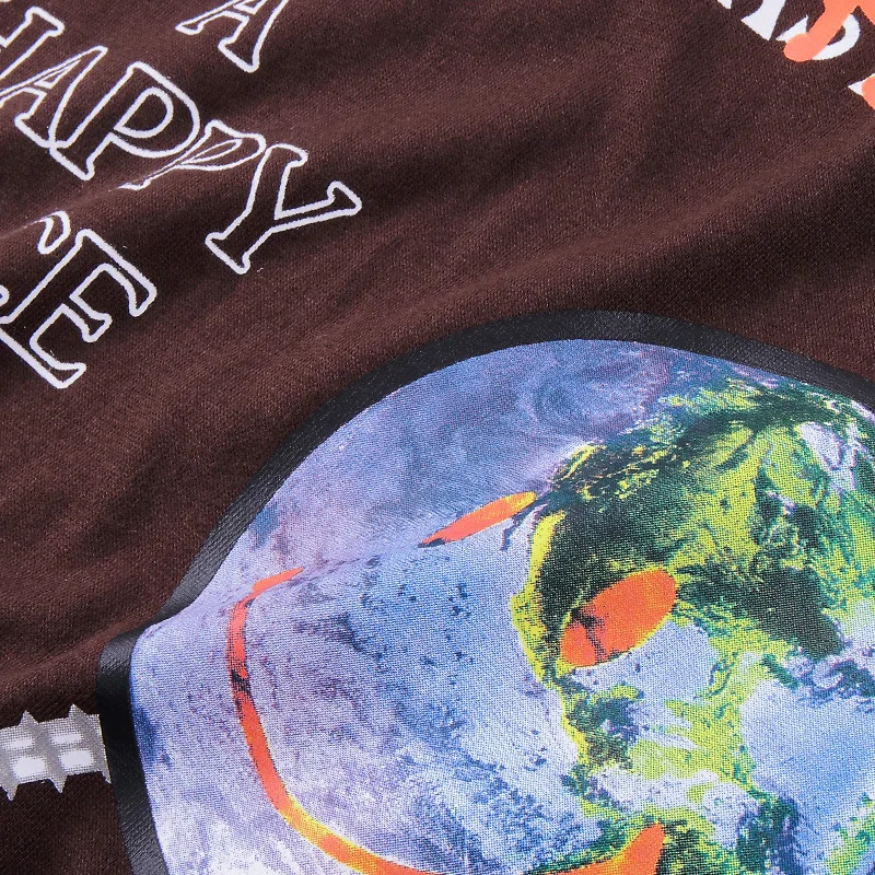 Высокое качество ASTROWORLD Earth Smile Мужские Женские футболки Astroworld футболки в стиле хип-хоп Уличная футболка TS ASTROWORLD