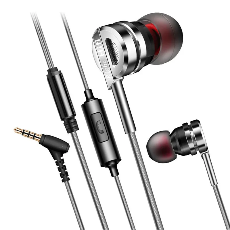 

In-ear Mobile Phone Metal Headset Earplug High Quality HiFi Bass K Song Headset with Microphone Universal Handphone DM9