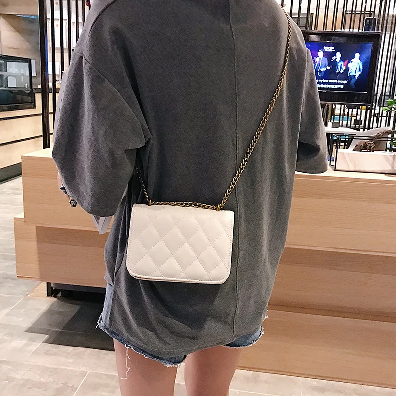 

Summer new cross-body bag female fashion rhombus check chain bag temperament ladies simple shoulder bag
