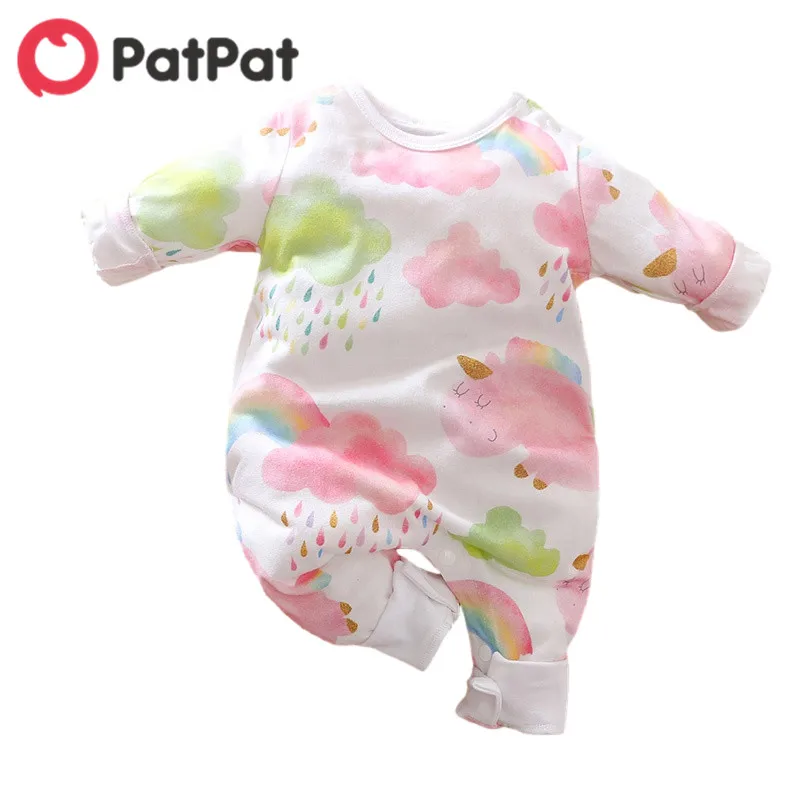 Новый хлопковый повседневный комбинезон PatPat с длинными рукавами для