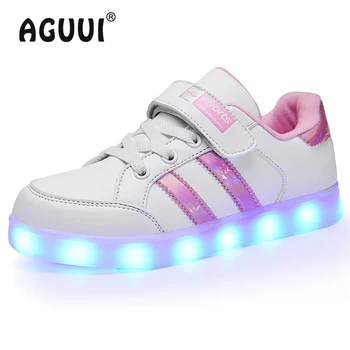 

Size 25-37 Children LED Shoes Kids Luminous Sneakers Boys USB Charging Glowing Sneakers Girls LED Luminous Shoes