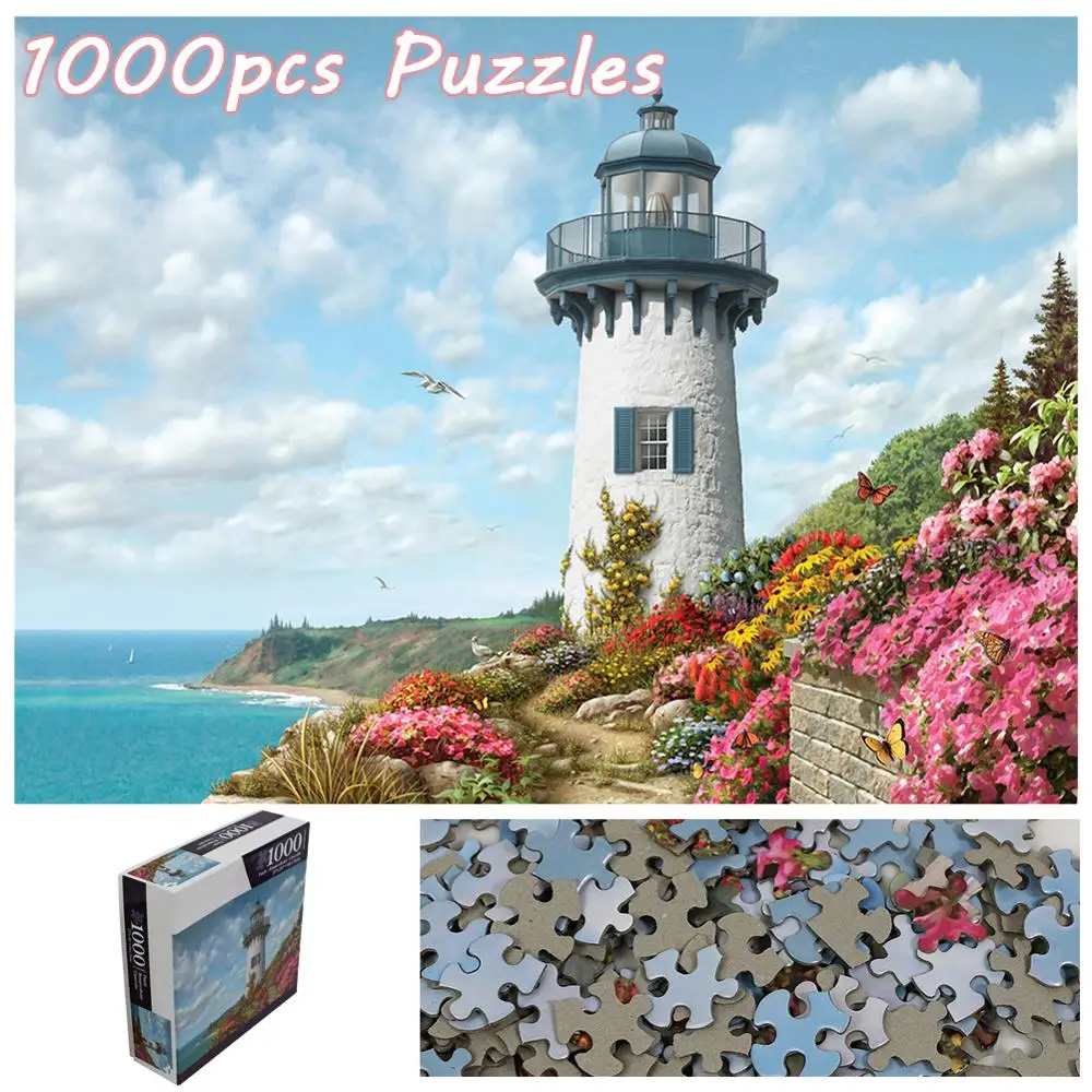

Lighthouse County Landscape Puzzle 1000pcs Jigsaw Puzzle for Kids Adult Educational Puzzle 27"x20" Family Leisure Entertainment