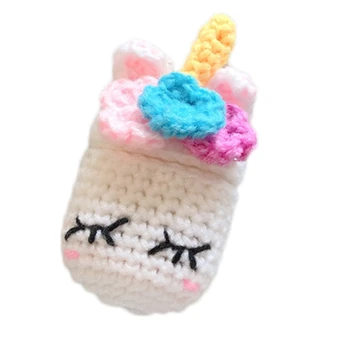 

Handmade Cute Cartoon Protective Knitted Case Skin Sweater Cover Silicone Headset Box Knitting Wool Earphone Cover