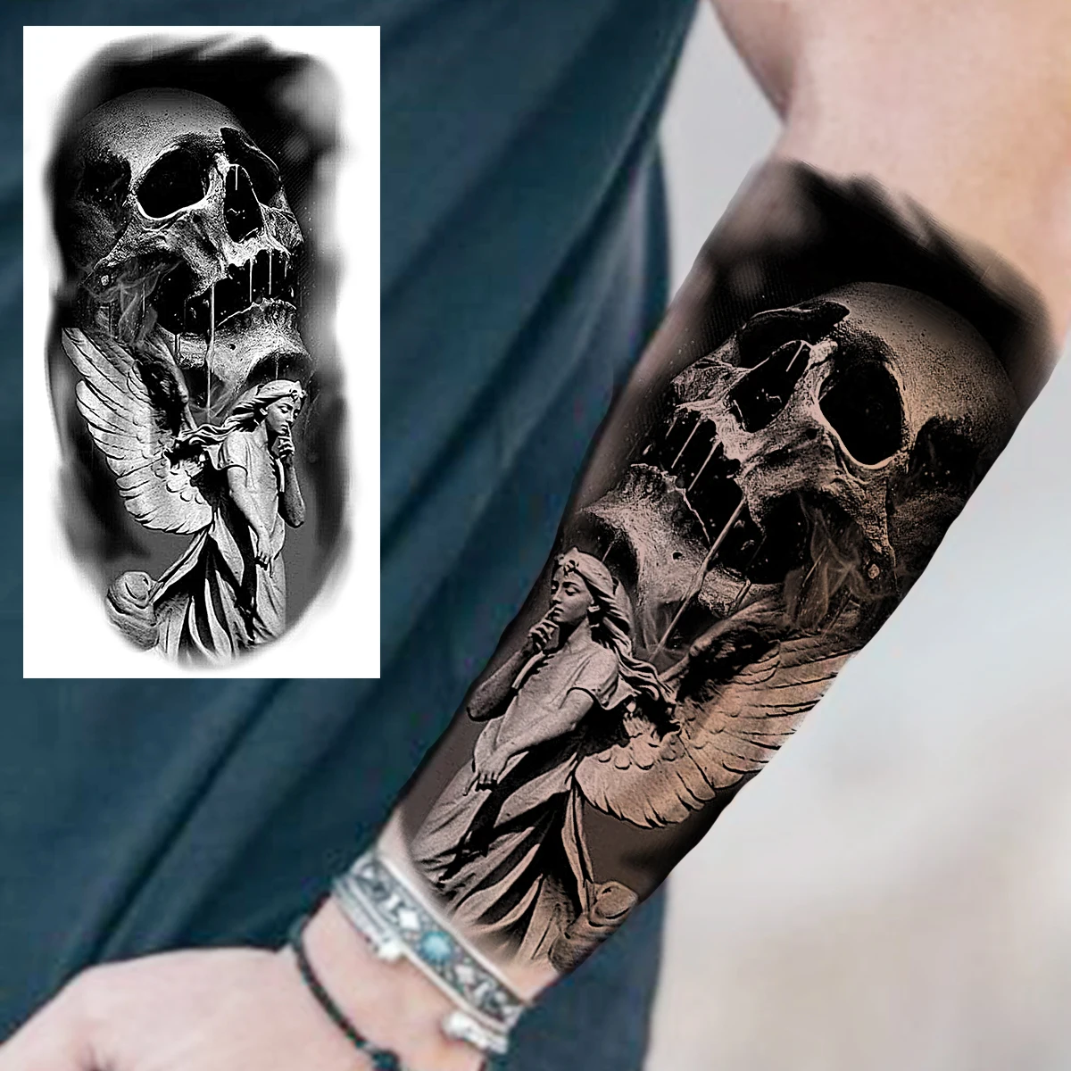 Anchor Skeleton Compass Temporary Tattoos For Men Women Adults Realistic  Lion Vampire Halloween Waterproof Fake Tattoo Sticker - AliExpress Beauty &  Health