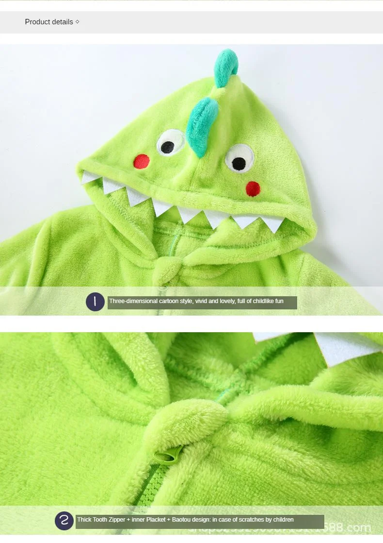 Hugmii/Детская Пижама, ночная рубашка банный халат с длинными рукавами, цельный, весна осень-зима, для мужчин и женщин, Детская стереомодель