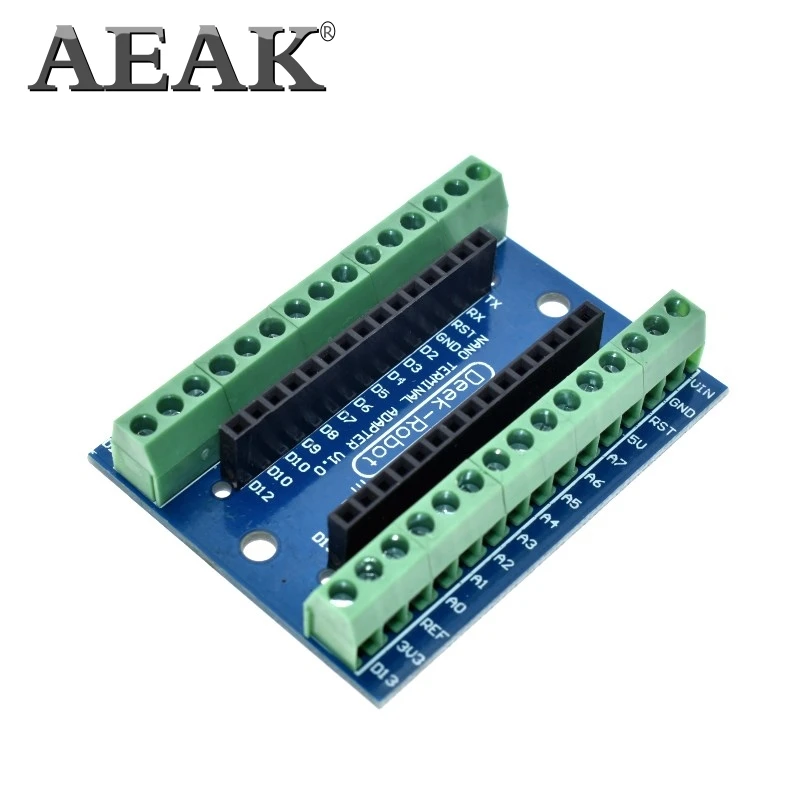 AEAK Стандартный терминал плата адаптера для Arduino Nano 3,0 V3.0 AVR ATMEGA328P ATMEGA328P-AU модуль расширения Shiled модуль