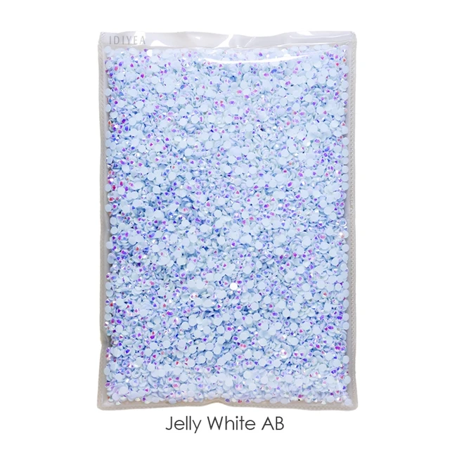 Wholesale Jelly AB Resin Non Hot Fix Rhinestones Cтразы Flatback Plastic Crystals Strass Glitters Stone Bulk Big Package for DIY Jelly White AB