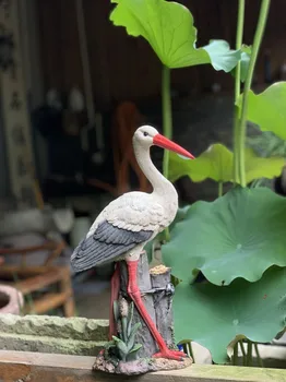 

Garden Decoration Animals Resin Heron Egret Fairy Crane Villa Floor Pool Rockery Ornament Landscape Outdoor Fish Pond