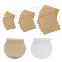 100 шт пустые чайные пакетики, фильтр для чая, одноразовые пакетики для заварки чая с кулиской, чай для дома, путешествий, отеля, кафе