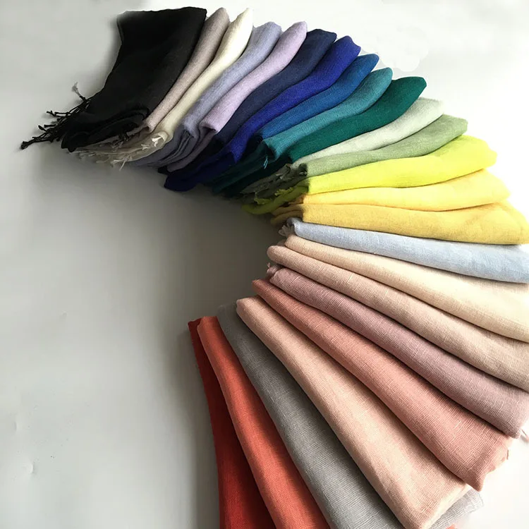 solid color linen scarf for women  women turban  hijab scarf