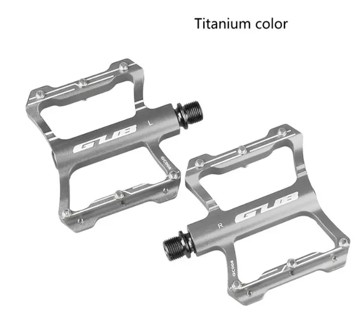 Titanium GUB педаль для велосипеда UD+ 2 подшипника с ЧПУ для горного велосипеда MTB, велосипедные педали, закрытые педали, противоскользящие сверхлегкие аксессуары, велосипедные запчасти - Цвет: Titanium