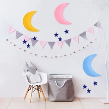 Хит, скандинавский декор для детской комнаты, облака, луна, реквизит для фотосъемки новорожденных, войлочные Детские Висячие украшения, детские игрушки, Комплект постельного белья