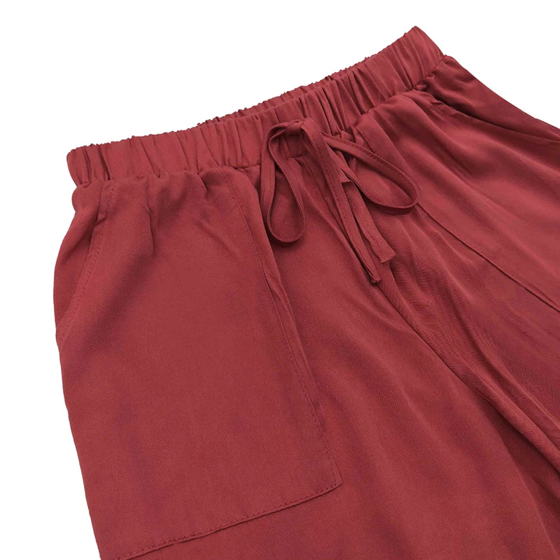 Брюки женские летние резинка на талии карманы брюк Jogger String Cargo Большие размеры женские брюки