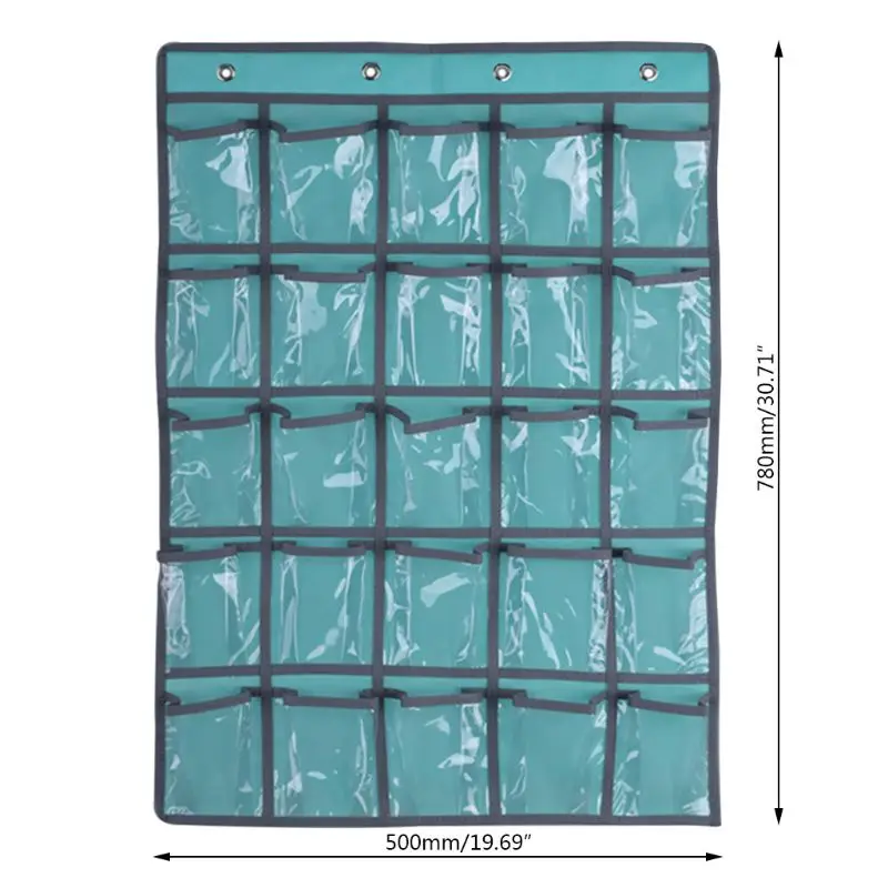 25 Clear Pockets Classroom Pocket Chart For Teacher Cell Phones Holder Door Hanging Calculator Organizer