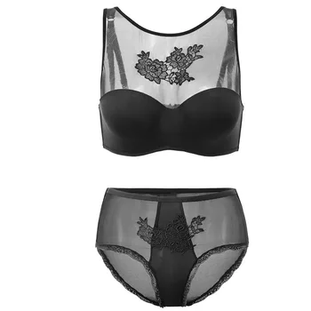 

Europe and the United States sexy hollow bra underwear gathered high chest embroidery wrapped chest type upper support bra suit