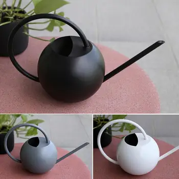 

Watering Can 1L Long Spout Spherical Household Indoor Plant Potted Stainless Steel Watering Kettle Garden Watering Accessories