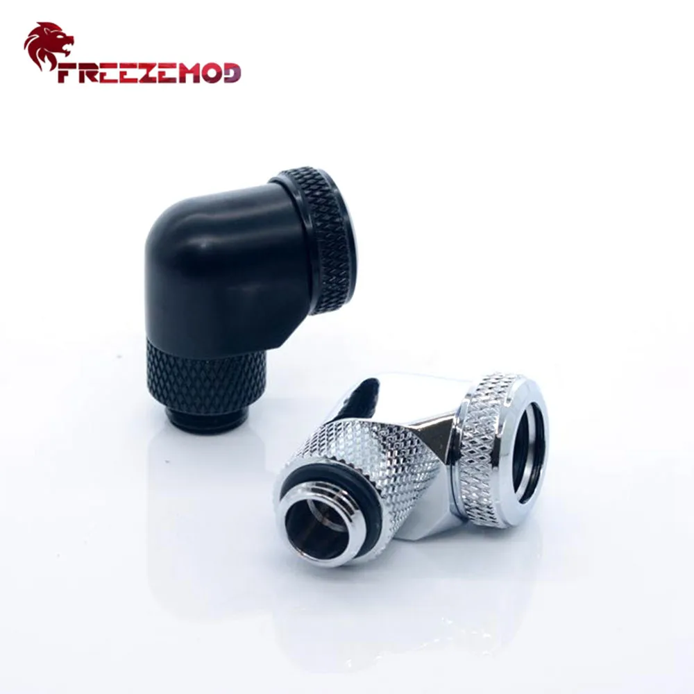 FREEZEMOD Female-Male 90 Degree Brass Thread 360 Rotary Fitting Adapter 14mm tube G1/4 Elbow Water Cooler Modding | Компьютеры и офис