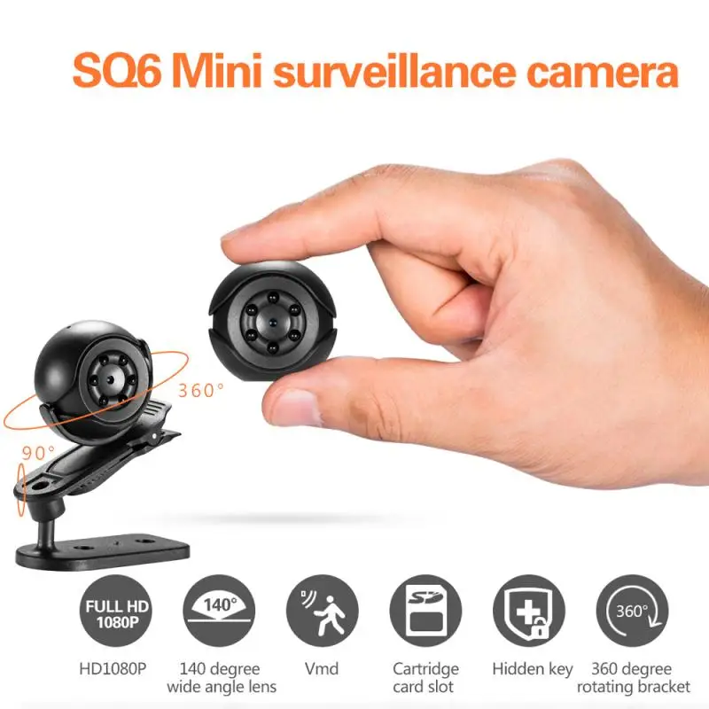 SQ6 Мини DVR Камера 1080P Сенсор Портативный безопасности автомобиля видеокамеры