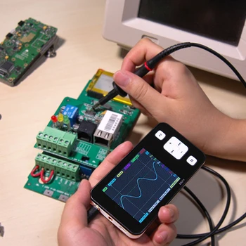 

500mah Rechargeable Mini Pocket Handheld Digital Oscilloscope LCD Display Logic Analyzer With Probe for Waveform Measuring