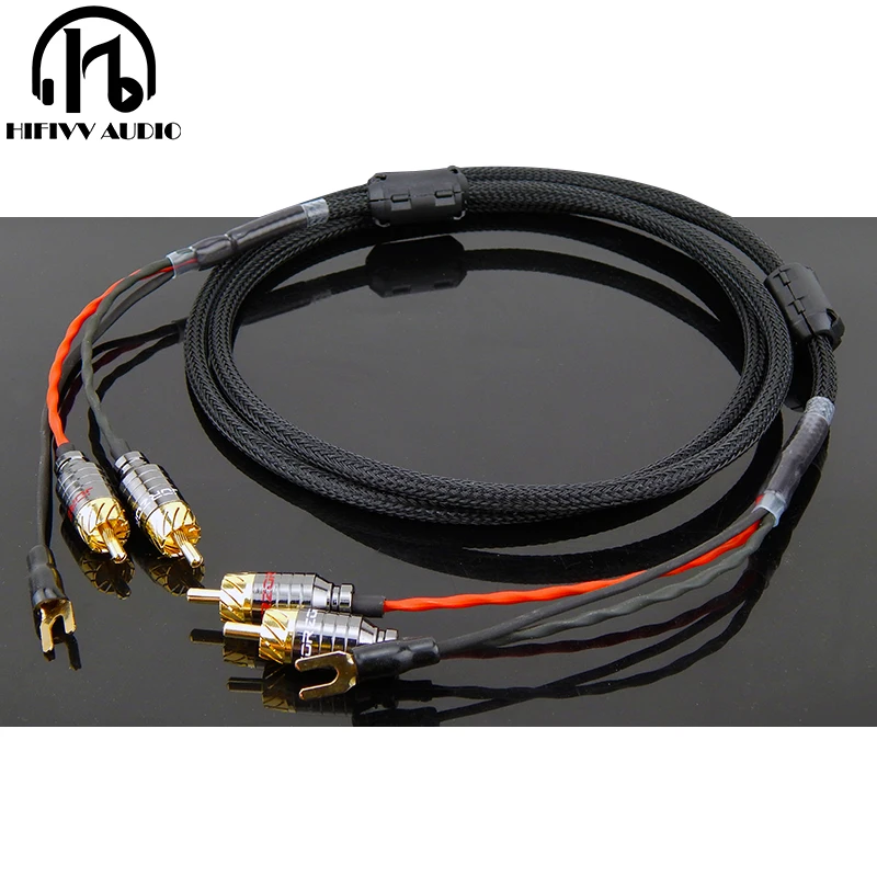 

Hi End Audio RCA Cable Loudspeaker Box Shielded Signal Wire HI FI LP Vinyl Record Player Amplifier phono cable For Turntable
