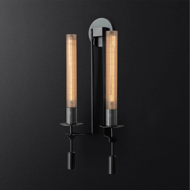 Post-modern Luxury Copper Villa Wall Lamps Living Room Study Bedroom Lighting Hotel RH Mirror Front Light Wall Sconces Fixtures