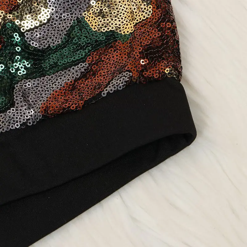HAOYUAN, сексуальный Камуфляжный комплект из двух предметов с блестками, Женская Осенняя праздничная одежда, укороченный и брючный костюм, комплект из 2 предметов, Клубные наряды