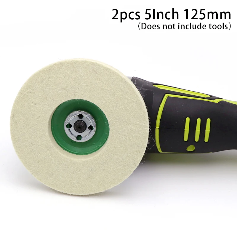 

2X Set 125mm Wool Felt Buffing Grinding Wheel Pad Buffer Polisher Polishing Part